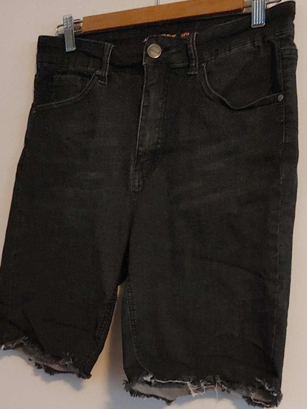 Black Denim Cut-Off Shorts